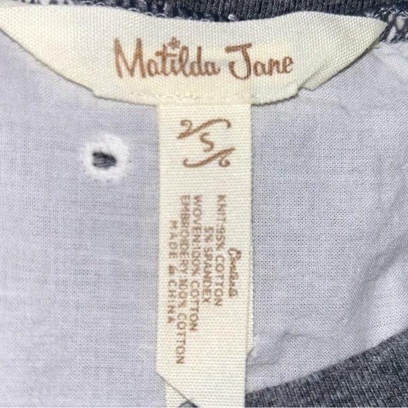 Matilda Jane Top In The Clouds Eyelet Tie Back Half Sleeve Pullover Crewneck - Picture 12 of 14